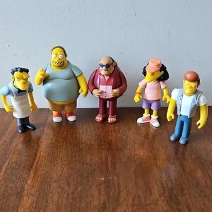 Vintage Y2K Playmates Toys Simpsons Characters Comic Guy, Otto, Snake, Murphy